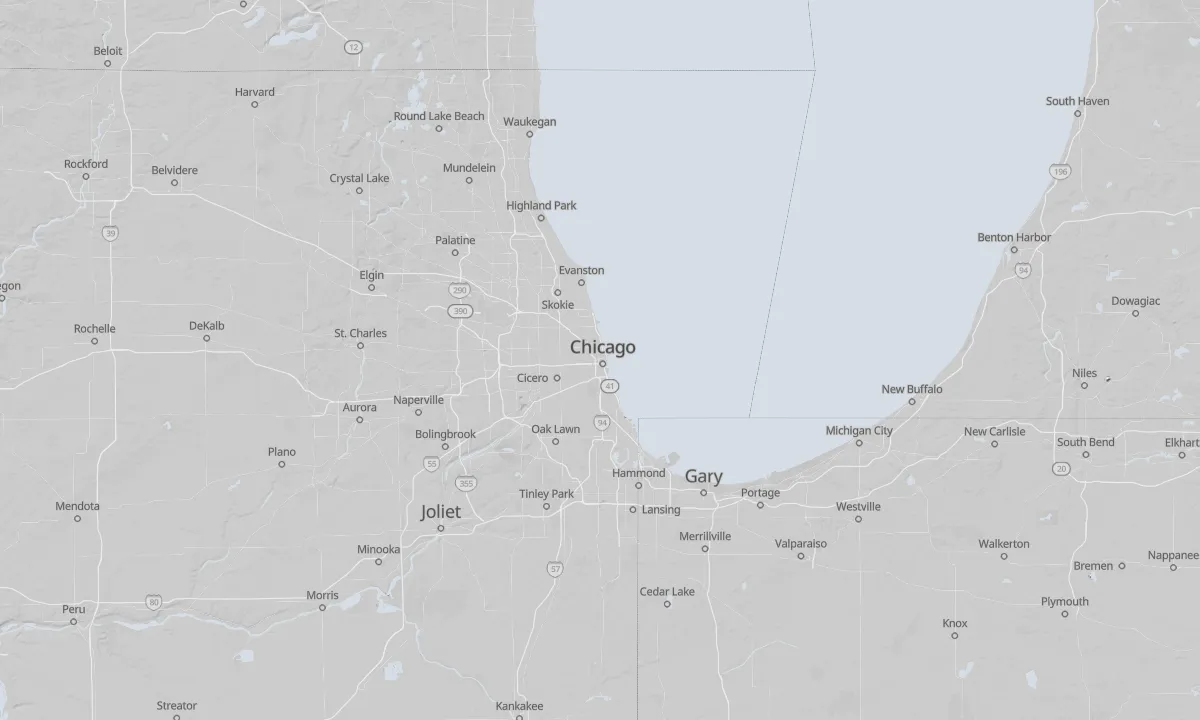 Shaded relief map of Chicago