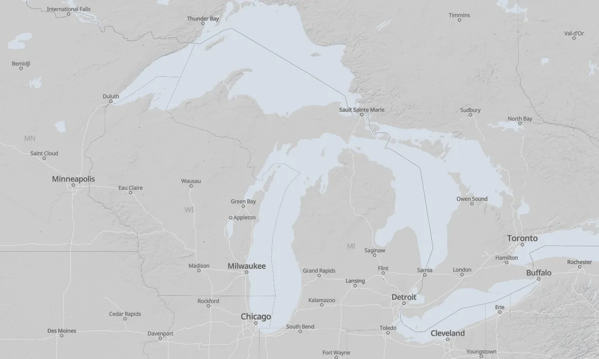 Shaded relief map of Michigan