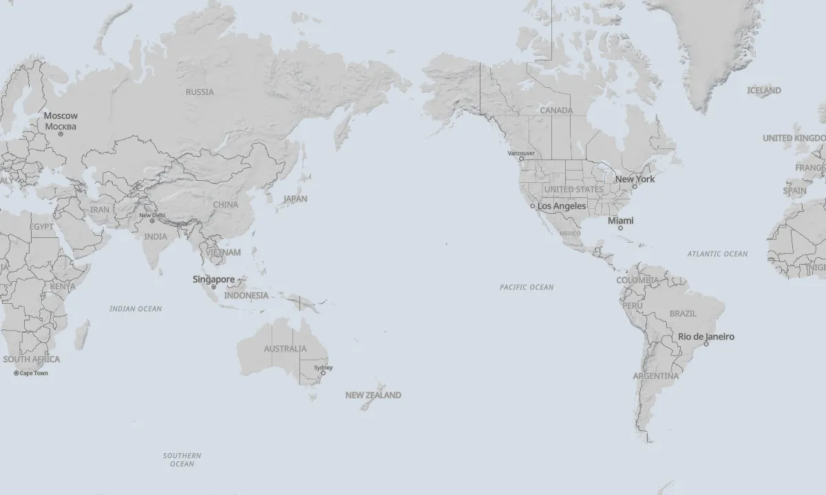 Shaded relief map of the world